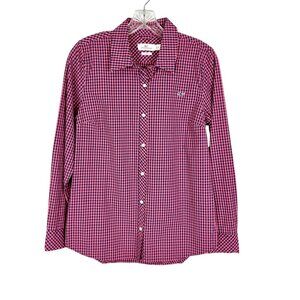 Vineyard Vines Alicetown Gingham Chilmark Classic Button Down Shirt Pink size 4